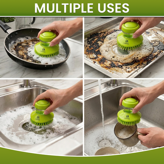Dish Brush With Soap Dispenser,Scrub Brush For Kitchen Cleaning