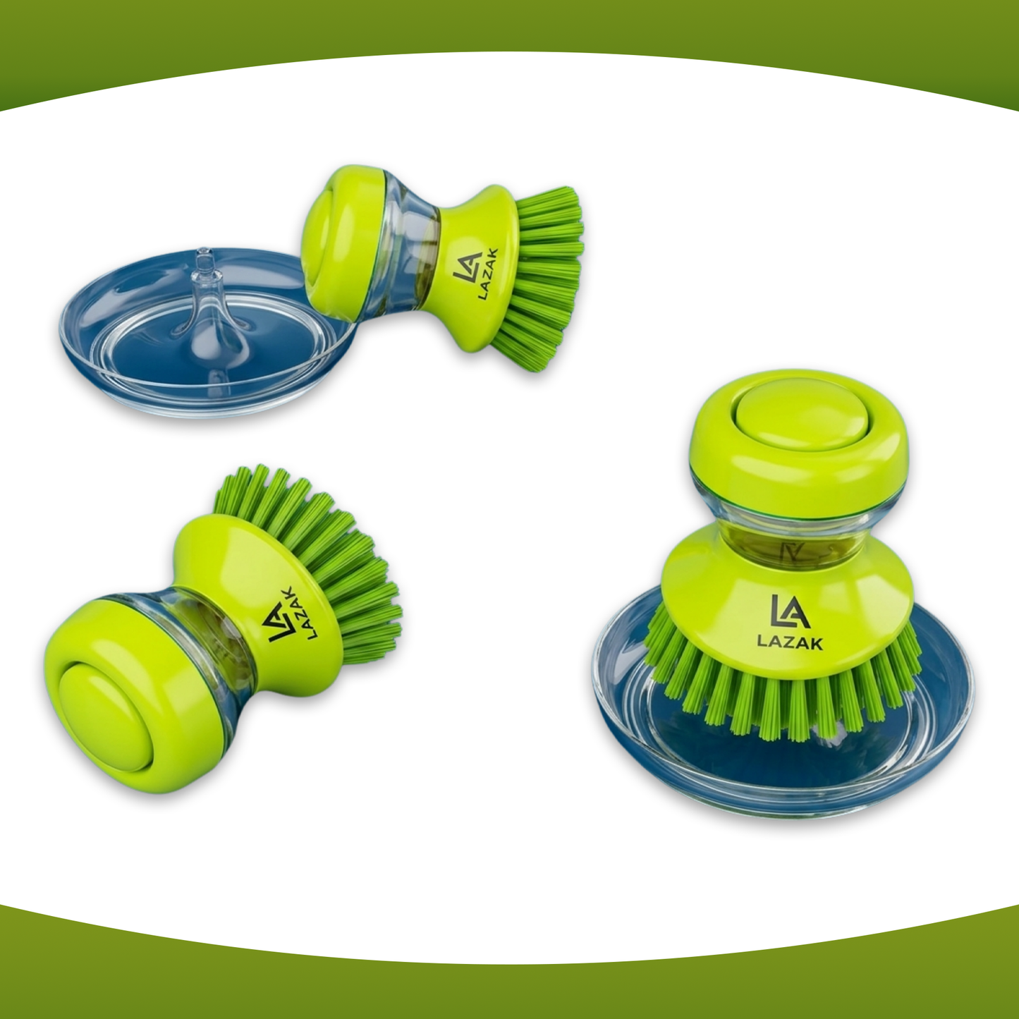 Dish Brush With Soap Dispenser,Scrub Brush For Kitchen Cleaning