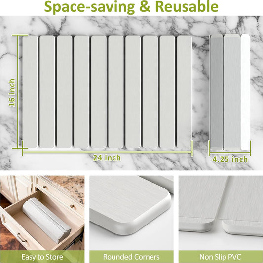 Foldable Stone Drying Mat for Kitchen Counter With FREE 3 Silicone Scrubber(Brushes)