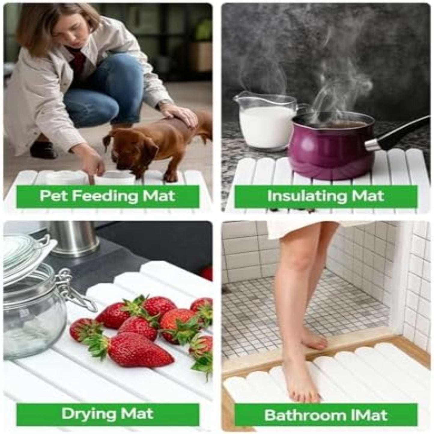 Foldable Diatomite Stone Drying Mat For Kitchen Counter