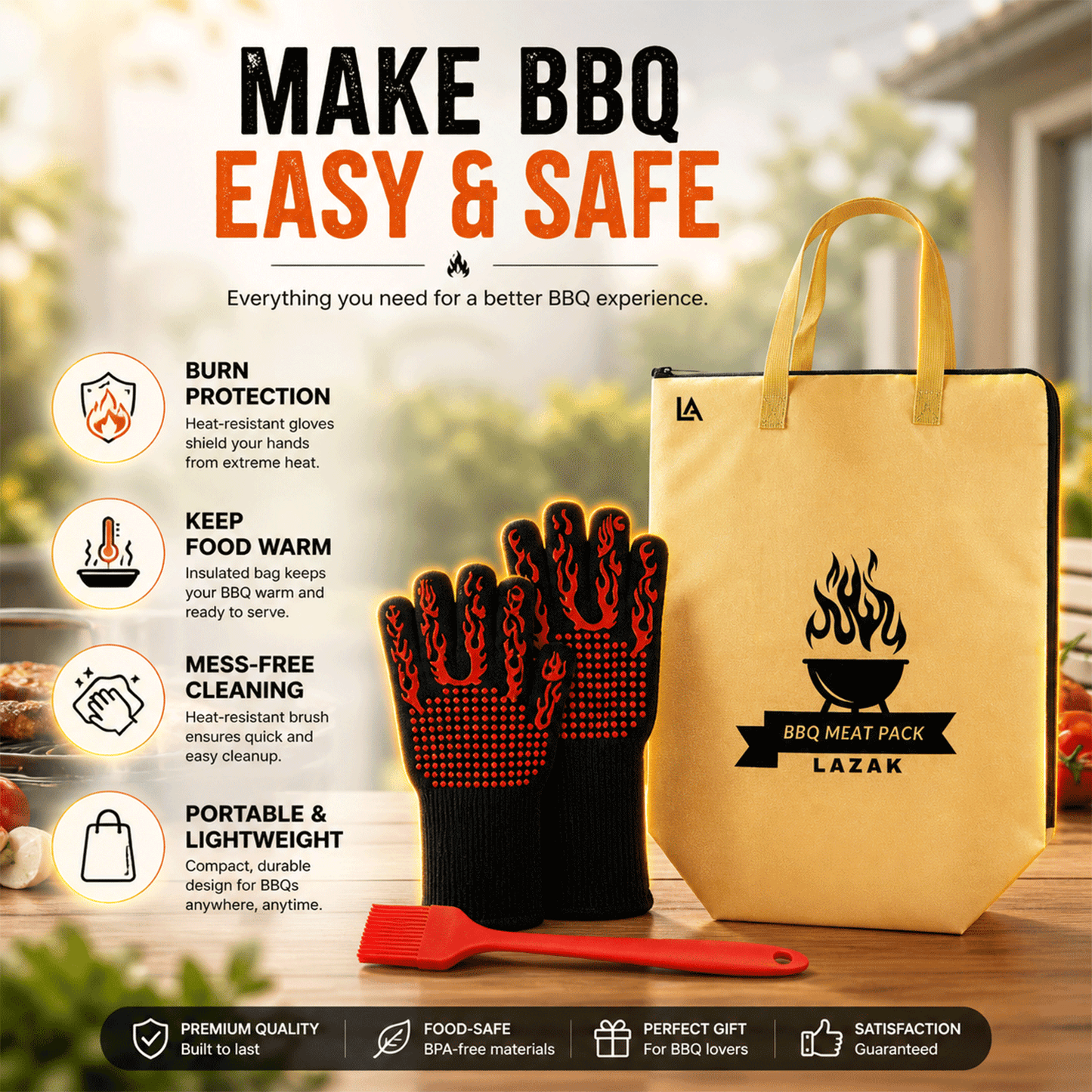 BBQ Blanket for resting meat, juicy& tender results,Gifts for men,Meat resting bag for perfect heat retention