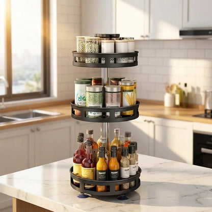 3-Tier Rotating Spice Rack Organizer