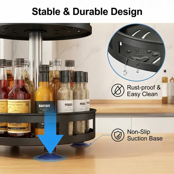 3-Tier Rotating Spice Rack Organizer