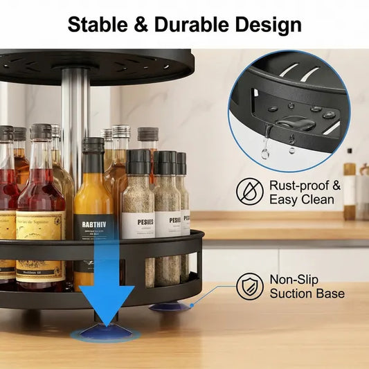 3-Tier Rotating Spice Rack Organizer